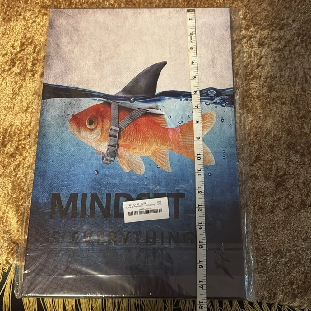 Motivational canvas fish wall art picture